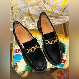 Sam and Libby black loafers with gold chain (women’s 11)